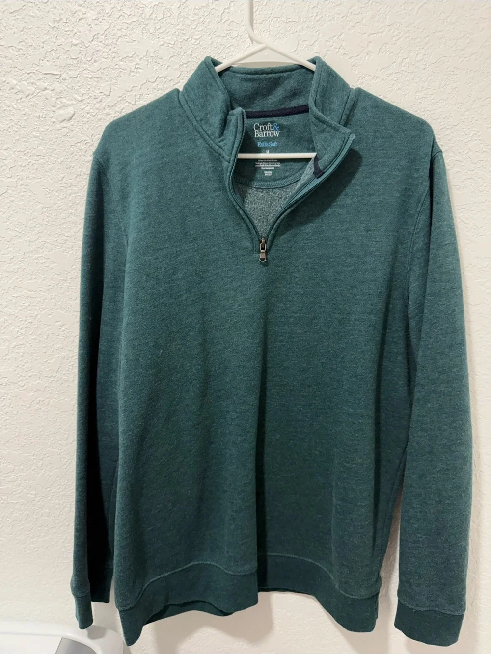 croft & barrow Men's Teal Half-Zip Sweater